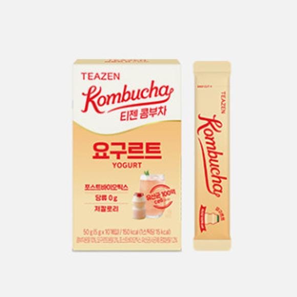 TEAZEN Kombucha Yoghurt Smaak 5g x 10 Zakjes x 2 Pakken 3ea