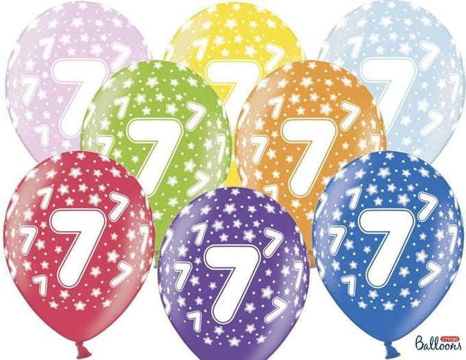 Verjaardag Ballonnen 7 Jaar Metallic Mix (6st)