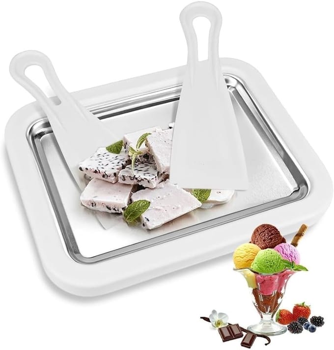 IJsroller Pan - Zelfgemaakte Ice Rolls Plaat voor Rollen - Sorbet Maker met Bevroren Yogurt