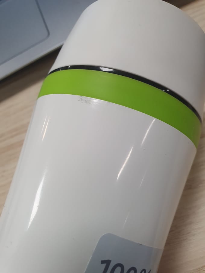 TRAVEL MUG FUN thermobeker 0.36 L. wit/groen