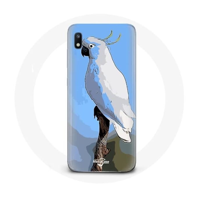 Hoesje - Samsung - Galaxy A10 - Kaketoes Papegaaien - Flexibel - Wit wit