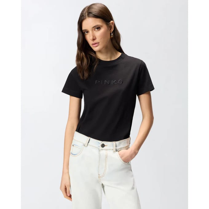Pinko start T-shirt jersey patch borduurwerk fw25