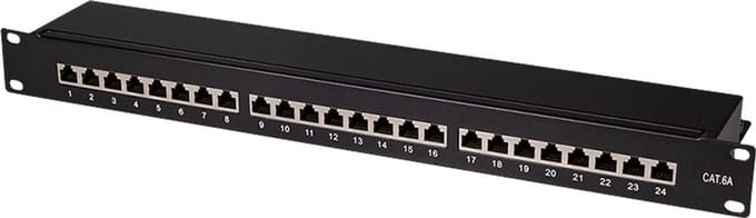 LogiLink Professional – Patchpaneel – Cat.6A 24‑poorts – 19 inch rack – 1U – afgeschermd