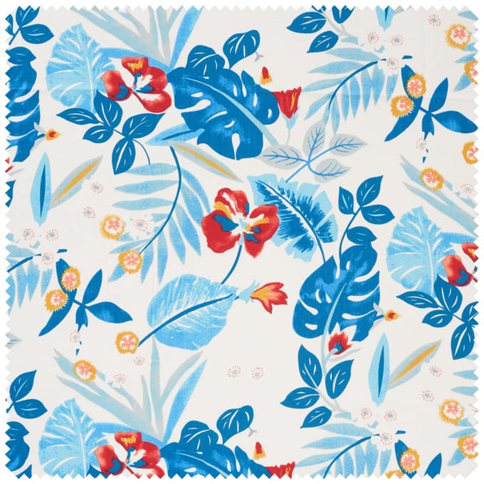 Katoenen poplin stof "Tropical Blue"