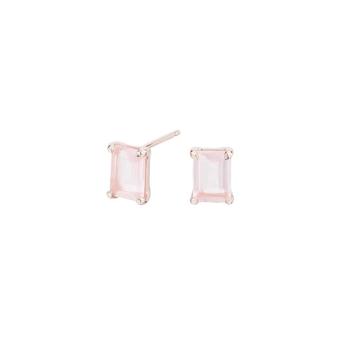 Annapurna oorbellen – Roséverguld zilver met rozenkwarts
