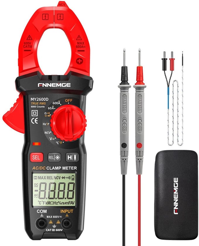 Digitale Stroomtang 600A | Multimeter True-RMS | NCV Metingen | Stroom, Spanning, Weerstand, Capaciteit, Temperatuur