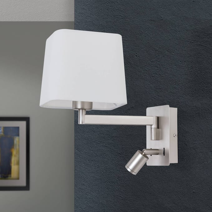 ORION Wandlamp Carlton, mat nikkel