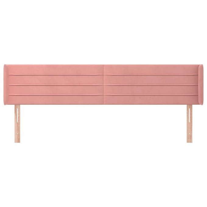 vidaXL - Hoofdbord - met - randen - 163x16x78/88 - cm - fluweel - roze