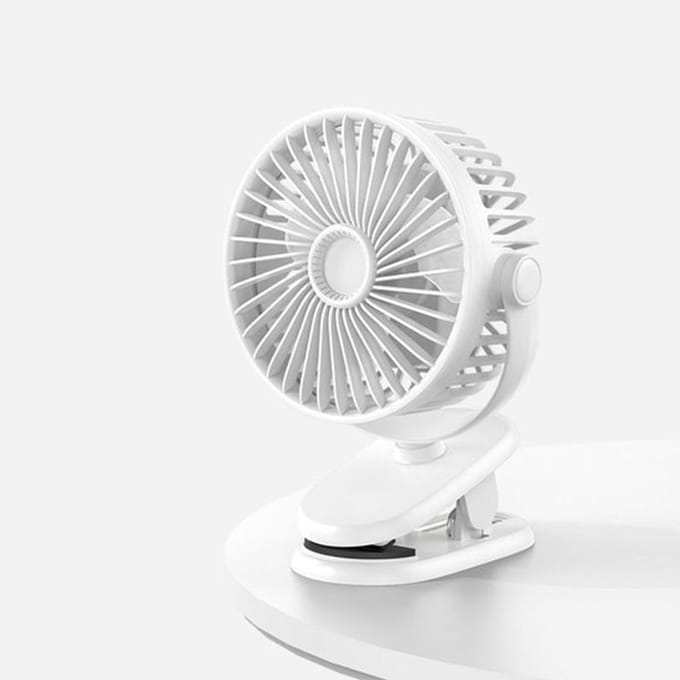 Ventilator - USB ventilator - Mini ventilator - Tafelventilator - Met klem - 3 instelbare snelheden - Verstelbare hoek - Draagbare koelventilator - Ideaal voor kantoor, school & studentenkamers - Wit