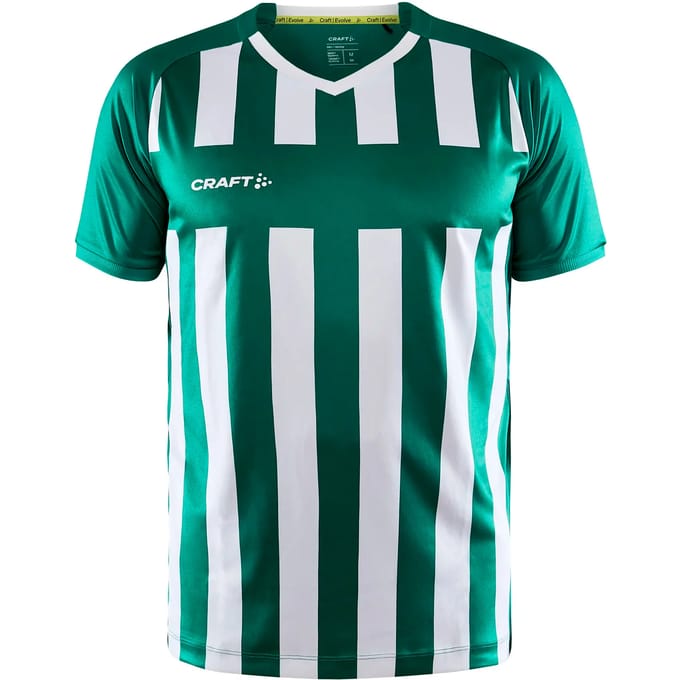 Craft Progress 2.0 Stripe Shirt Korte Mouw Heren - Groen / Wit | Maat: M