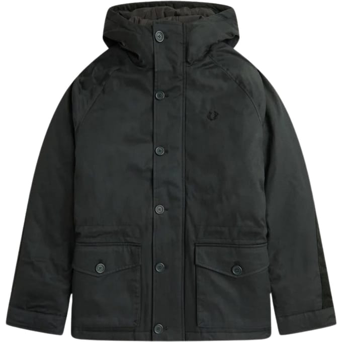 Fred Perry korte snorkel nachtgroene parka jas
