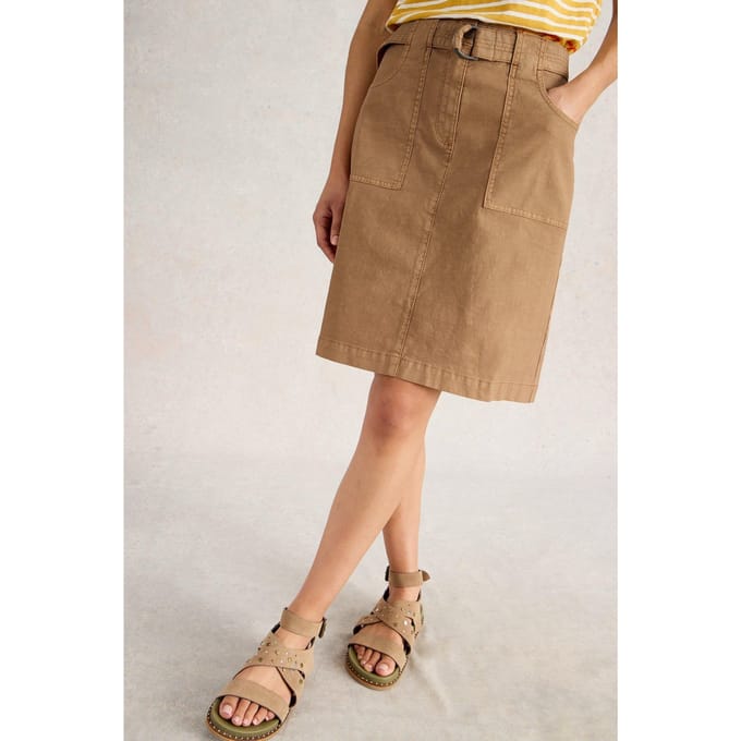 White Stuff Teakie Skirt Dark Natural Taglia: 18 REGULAR | Minigonne Outlet | Donna