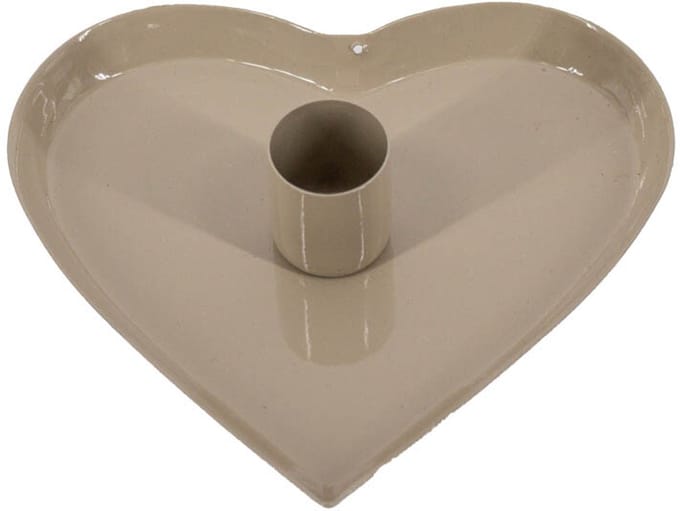 Kaarsenstandaard hart beige