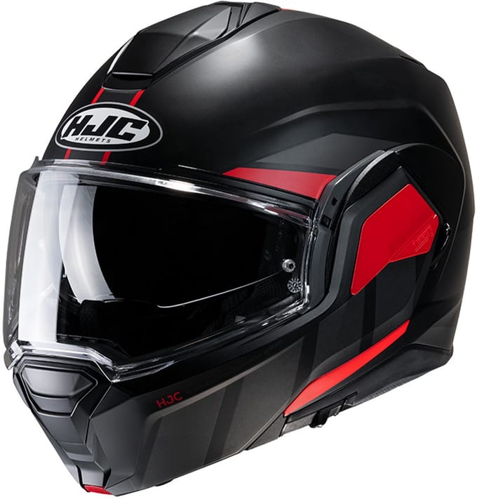 Hjc I100 Beis Zwart Rood MC1SF Systeemhelm - Helm