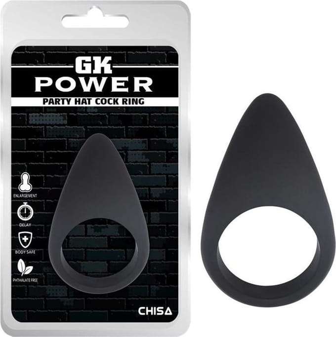 GK Power - Party Hat Cockring - Siliconen - Zwart