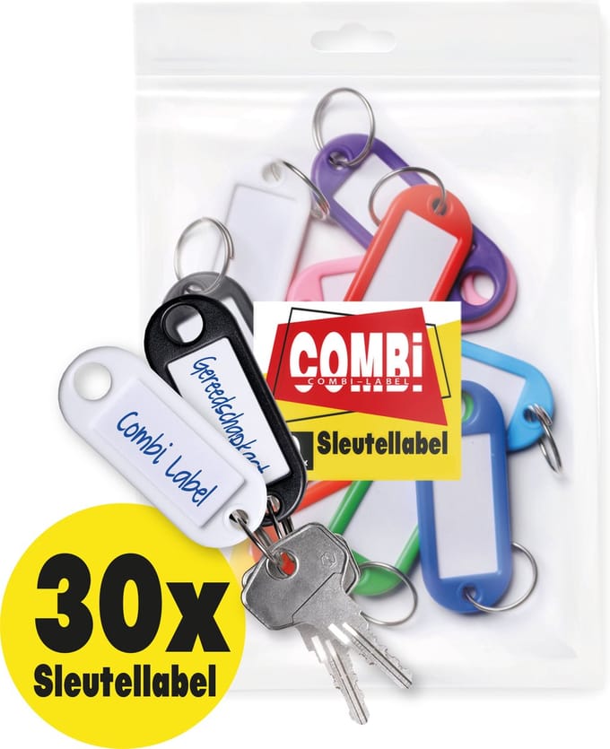 Combi-Label Sleutellabel – Sleutellabels - Sleutelhanger - Sleutelhangers - Naamlabel - 30x