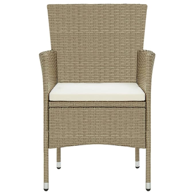 vidaXL - Tuinstoelen - 4 - st - poly - rattan - beige