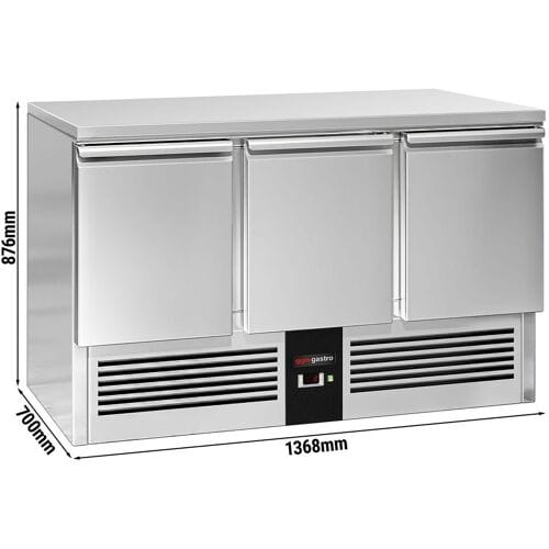 GGM Gastro Kühltisch PREMIUM - 1370x700mm - 3 Türen Zilver