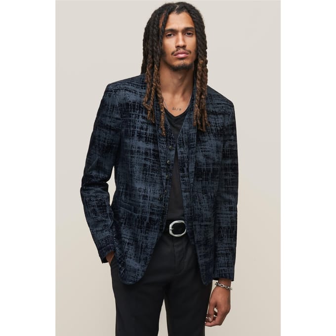 John Varvatos One Button Peak Lapel Sof Navy Taglia: 52 | Blazers Outlet | Uomo | Blu