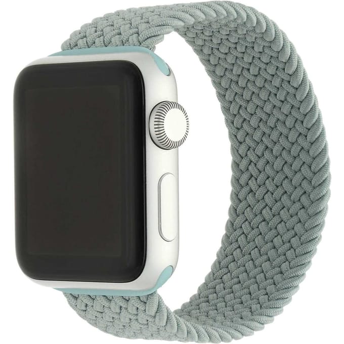 2+2 | Apple Watch Bandje Onyx - Gevlochten - Solo - Nylon - Mint