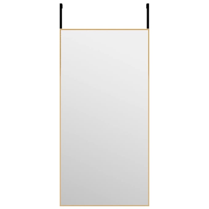 vidaXL - Deurspiegel - 40x80 - cm - glas - en - aluminium - goudkleurig