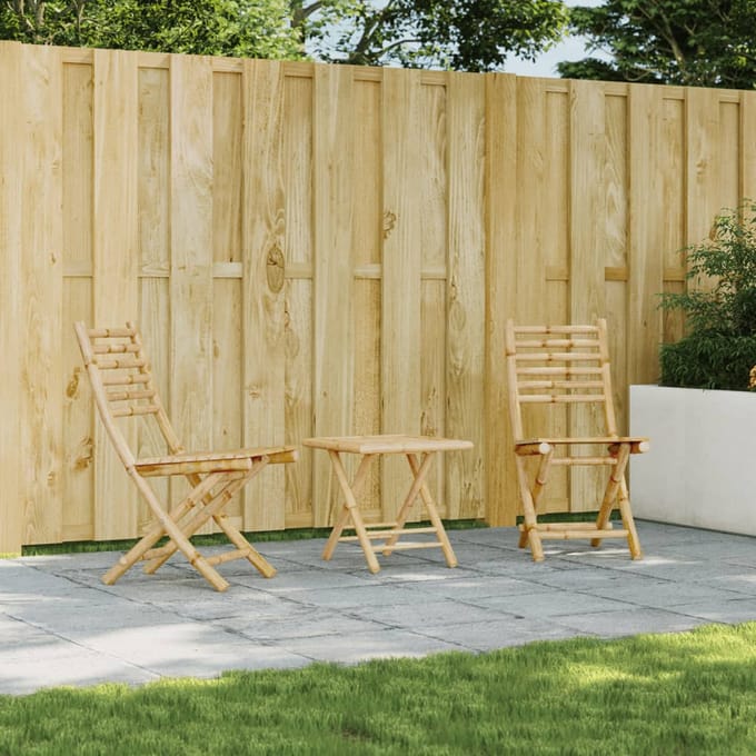 vidaXL - Opklapbare - stoelen, - 2 - stuks, - 43x54x88 - cm, - bamboe