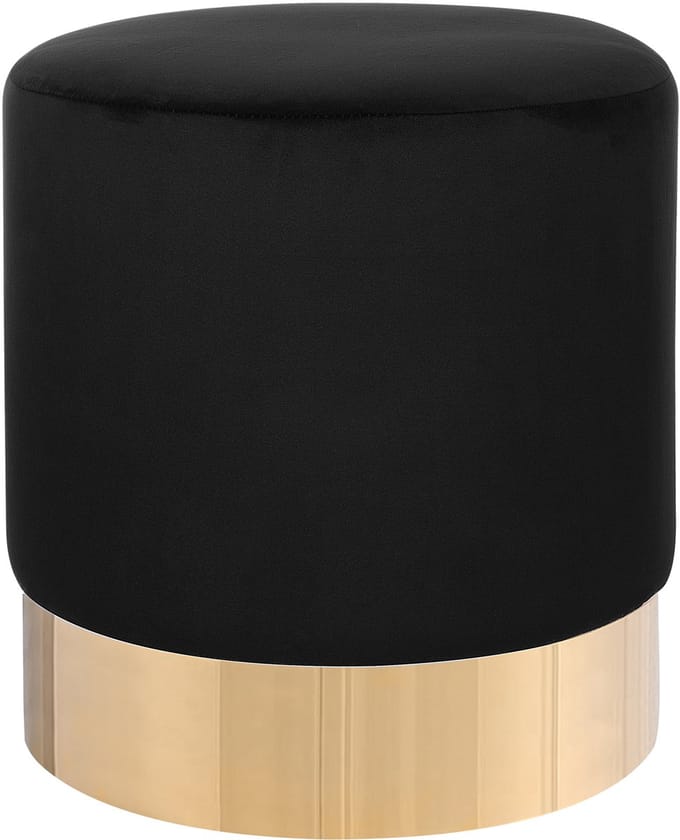 SOPHIA - Poef - Zwart - 39 cm - Fluweel