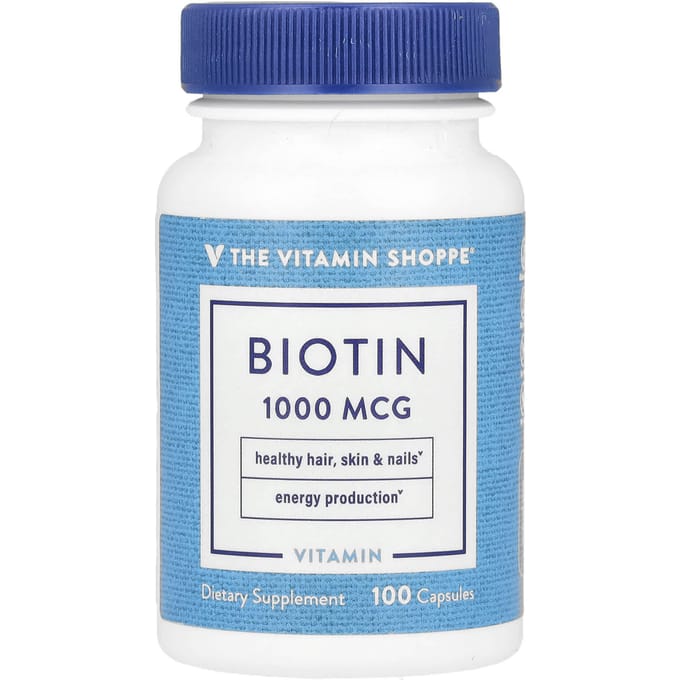 The Vitamin Shoppe, Biotine, 1.000 mcg, 100 capsules