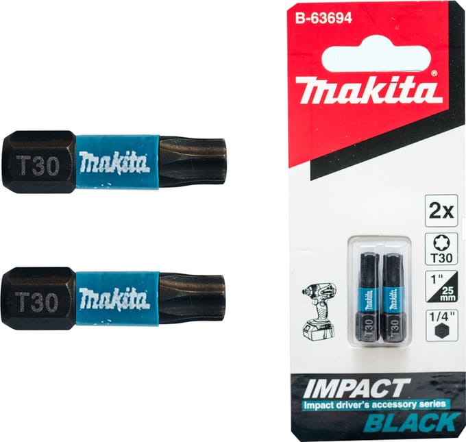 Makita B-63694 Impact Black Impact Screwdriver Bit 2 Pieces