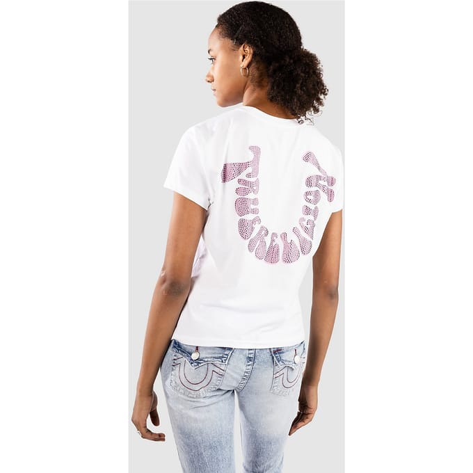 True Religion Crystal Hs Crew T-Shirt wit