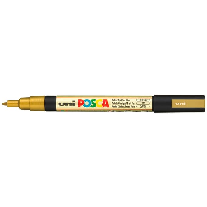 Posca marker met conische punt schrijfdikte fijn goud
