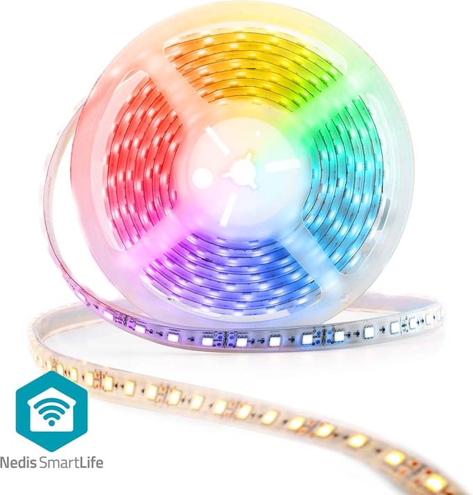 Nedis SmartLife LED Strip – 5 m – RGB + Warm/Koud Wit – WiFi – Android / IOS