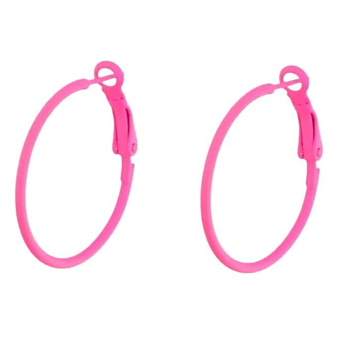 Behave - Oorbellen - Oorringen - Dames - Neon Roze - Trendy Statement - Lichtgewicht - 3 cm