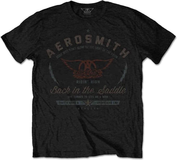 Aerosmith - Back In The Saddle Heren T-shirt - L - Zwart
