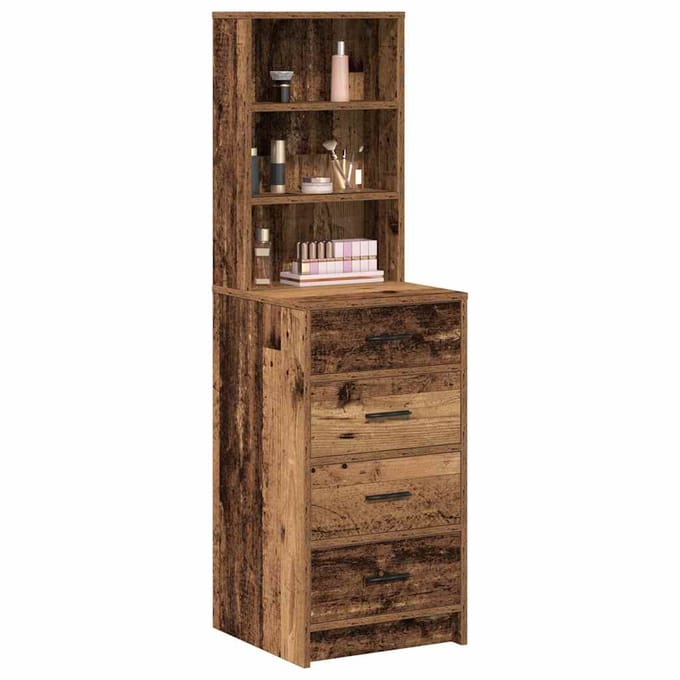 vidaXL - Highboard - Oud - hout - 40 - x - 41 - x - 135 - cm - Bewerkt - hout