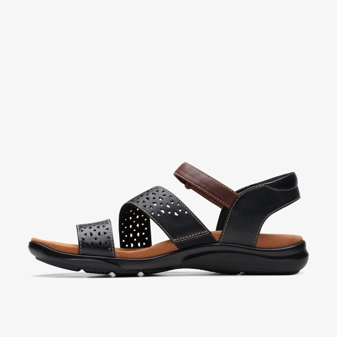Kitly Way Zwarte Leren Sandalen