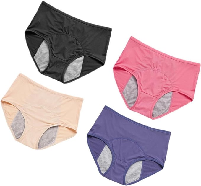 Sanitaire Onderbroeken - Menstruatie Ondergoed - Extra Bescherming - Ademend Nylon Materiaal - 4 Stuks - Niet gespecificeerd