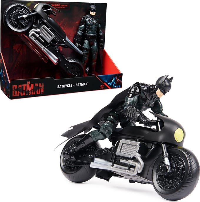 DC Comics The Batman - Batcycle en Batman - Speelgoedvoertuig - 30cm
