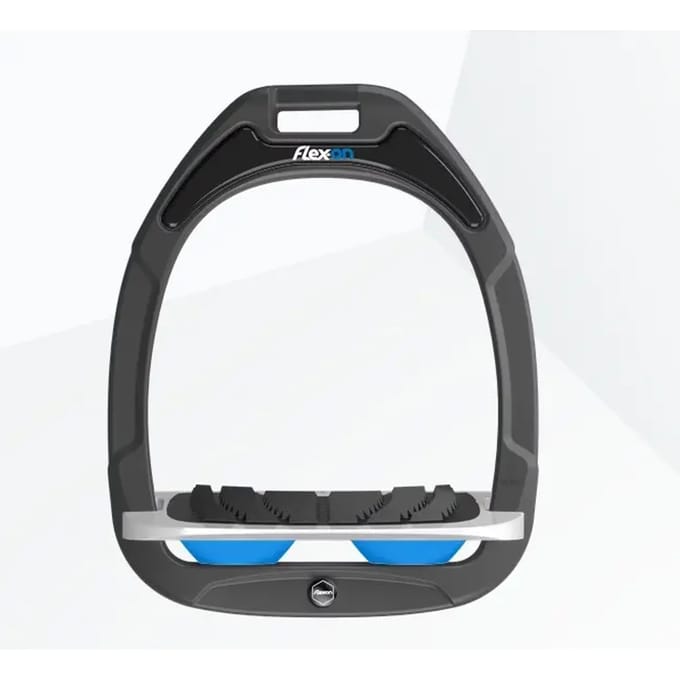 Ingezakte grip stijgbeugels antraciet/grijs/blauw Flex-On Green Composite