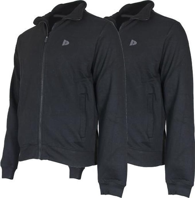 2-Pack Donnay - Sweater zonder capuchon (Bryan) - Sportvest - Heren - Black (020) - maat M