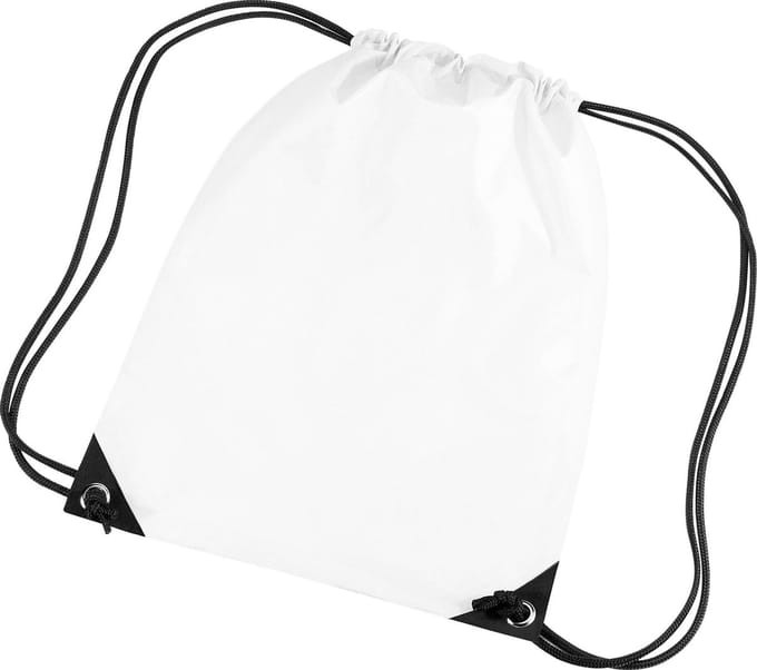 Bagbase Premium Gymsac Waterbestendige Zak (11 Liter) (Pakket van 2) (Wit)