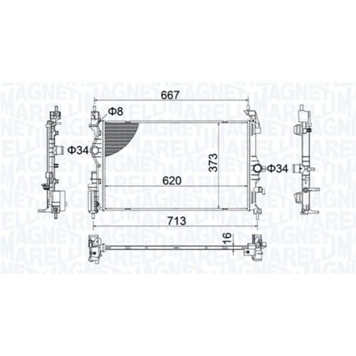Radiator, motorkoeling MAGNETI MARELLI 350213206800
