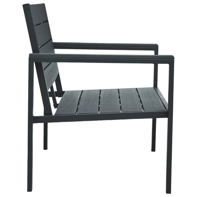 vidaXL - Tuinbank - hout-look - 120 - cm - HDPE - grijs