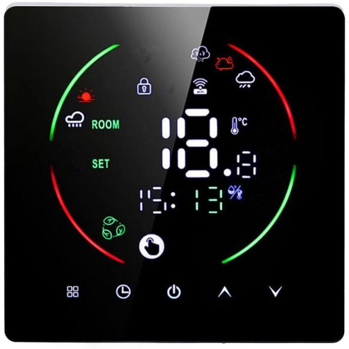 Slimme Thermostaat WiFi APP Afstandsbediening Timer Instelling Programmeerbare Vloerverwarmingsregelaar voor black