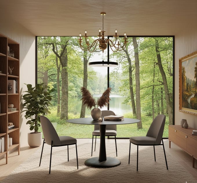 Ronde Eettafel Zwart Glas – - Zwart - Novihome