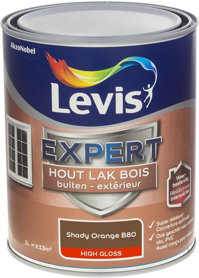 Levis - Expert Hout Lak Buiten High Gloss Mix - Shady Orange B80 - Mengverf - 1 L