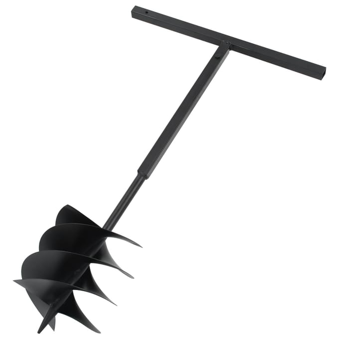 vidaXL - Grondboor - met - handgreep - 250 - mm - staal - zwart