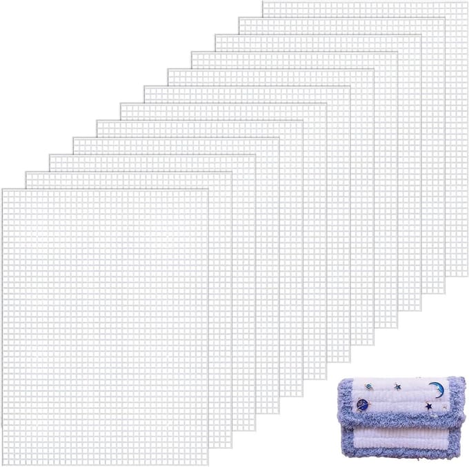 Set van 12 Plastic Canvas Vellen 20 x 33 cm voor DIY Projecten, Creatief Handwerken en Naaiwerk