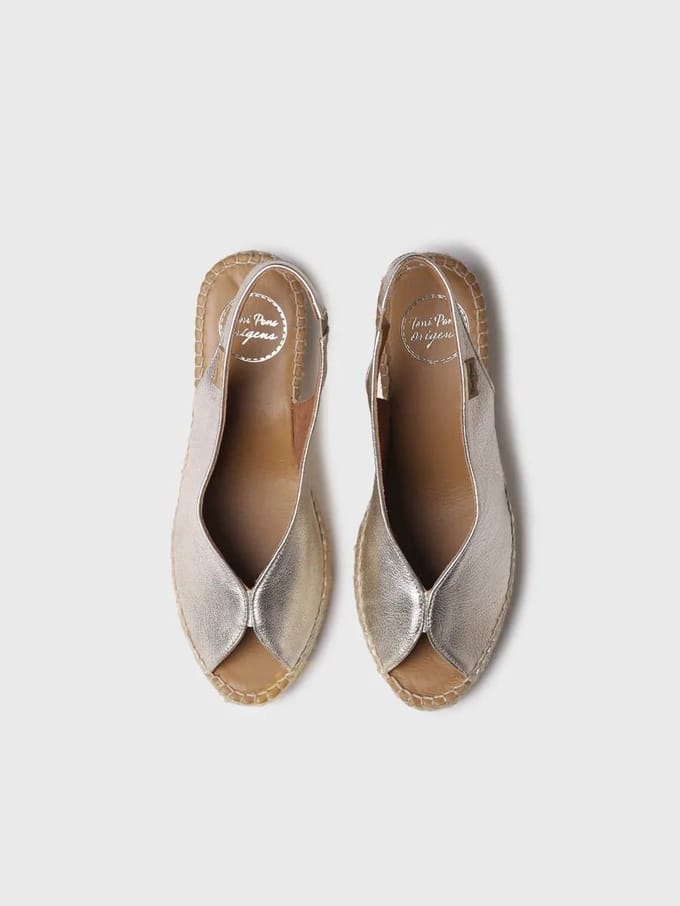 Espadrille met peeptoe-sleehak | LAILA-P