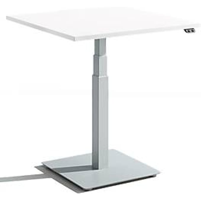 Schäfer Shop Select Monozuil-bijzettafel Start Off, elektrisch in hoogte verstelbaar, B 800 x D 800 mm, wit